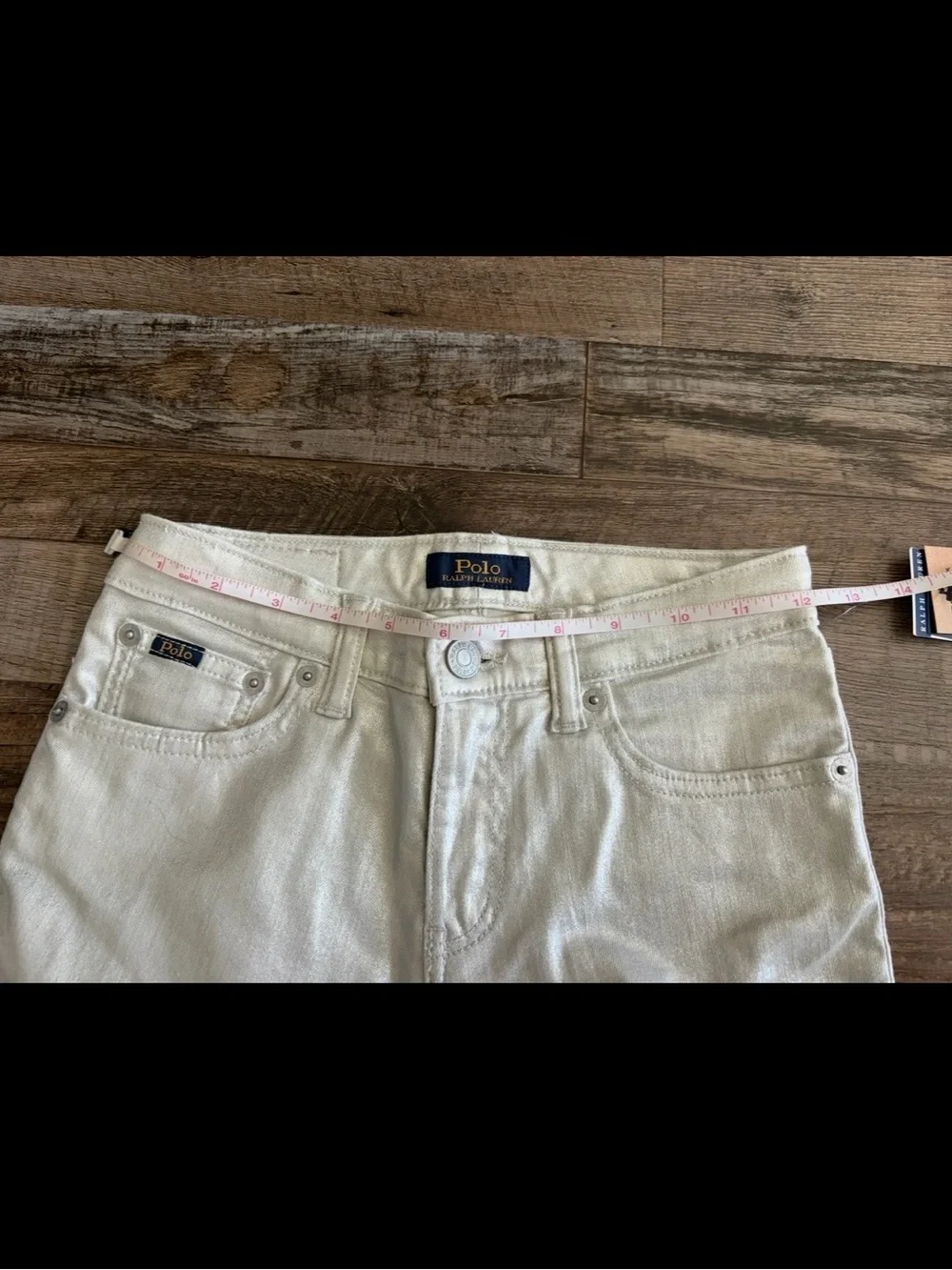 Polo Ralph Lauren The Tompkins Skinny Silver Coated Jeans – Girls Size 10 NWT